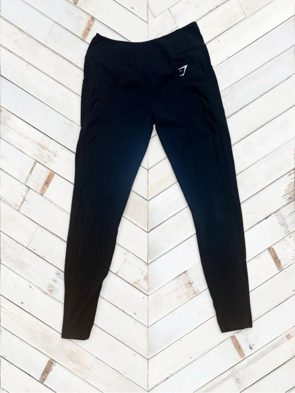 Gymshark Black Performance Leggings with Logo Tag